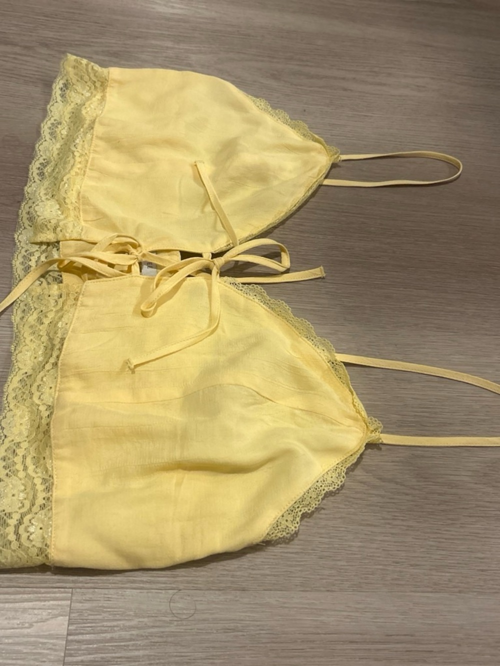 Love Tree Yellow Lace-Trim Bandeau Bralette festival